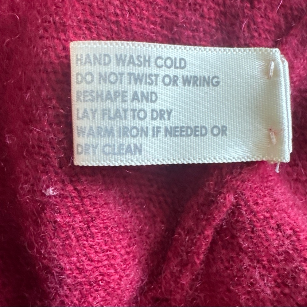 White & Warren Womens 100% Cashmere Open Front Cardigan Medium Burgundy Red - Picture 5 of 8